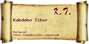 Kabdebo Tibor névjegykártya