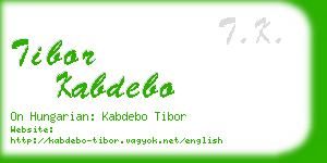 tibor kabdebo business card